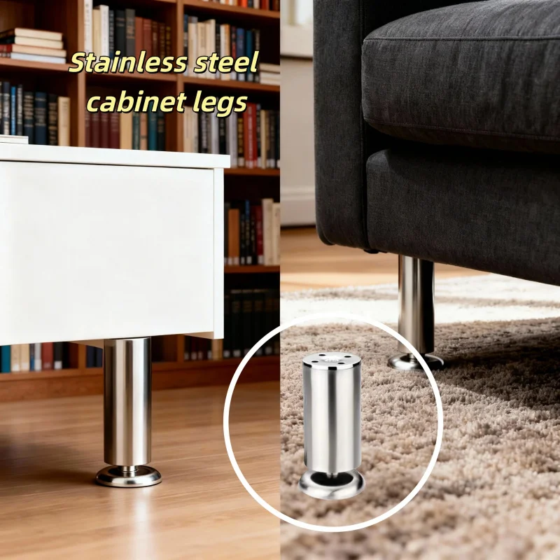 Adjustable Stainless Steel Furniture Legs Metal Cabinet Table Sofa Feet - Home Improvement Foot Accessories for Furniture
