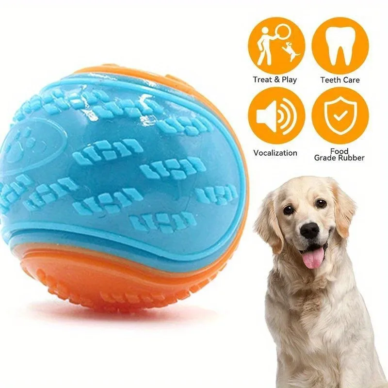 Weicher TPR Quietschender Hundeball - Bissresistentes Zahnreinigungs-Haustierspielzeug, für Interaktives Kauen und Training von Hunden und Welpen – Detail 5