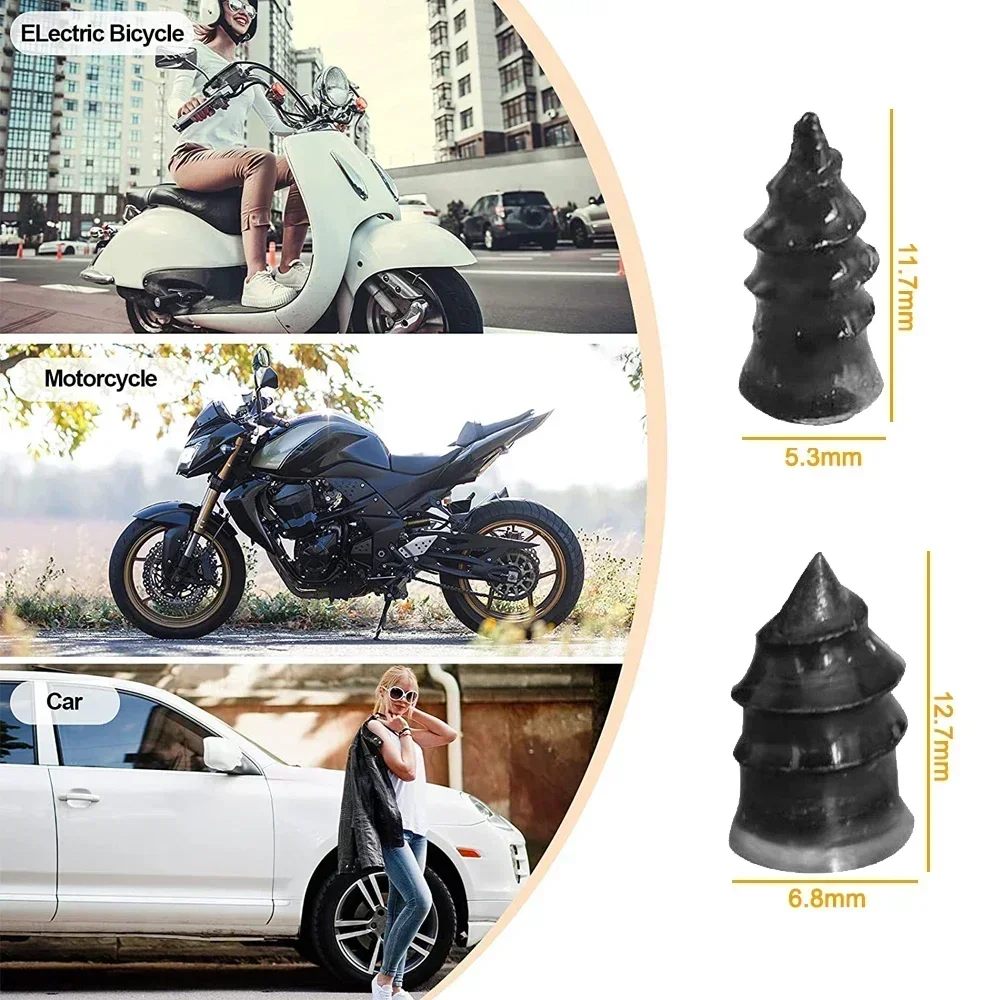 100 Stuks Auto Motor Vacuüm Band Reparatie Nagels Vrachtwagen Scooter Fietsband Bandenreparatie Tubeless Gereedschap Rubber Metalen Accessoires