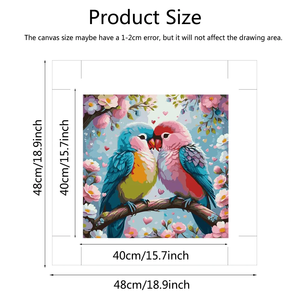 AZQSD Paint by Number Birds Parrot Animal Coloring Drawn Picture On Canvas Art Handpainted Unique Gift for Children Home Decor