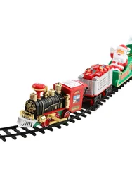 Foreign trade electric Christmas train electric sound and light can hang Christmas tree Christmas track car Christmas gift toys