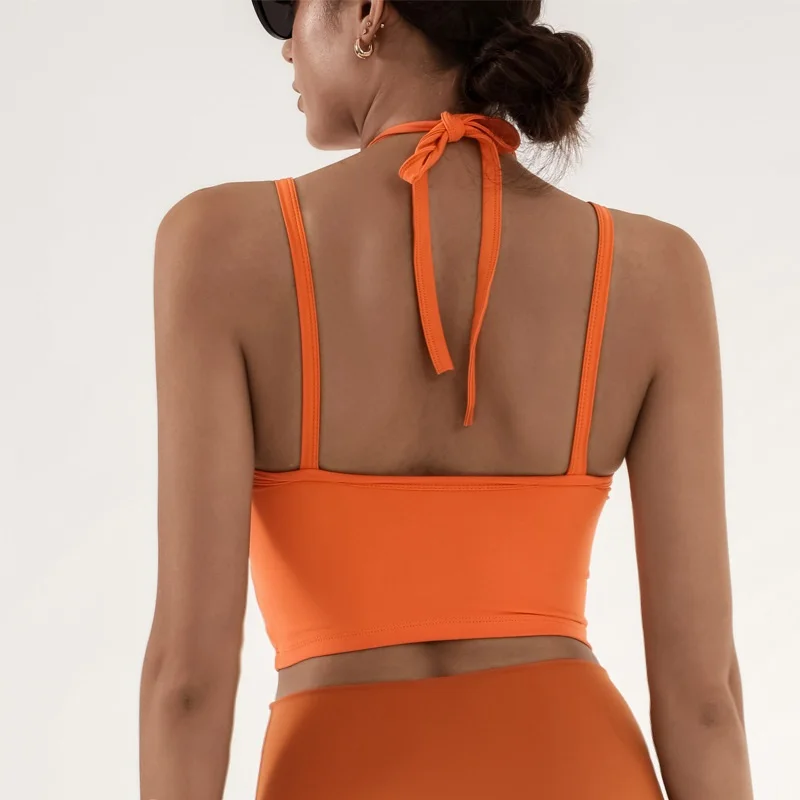 Sportovní podprsenka Cloud Rise Orange pro dívky, tělocvičnu, jógu, krátký top, ženy, cvičení, fitness, spodní prádlo, tréninkové vesty, trička, běhání, sportovní oblečení - náhled 2