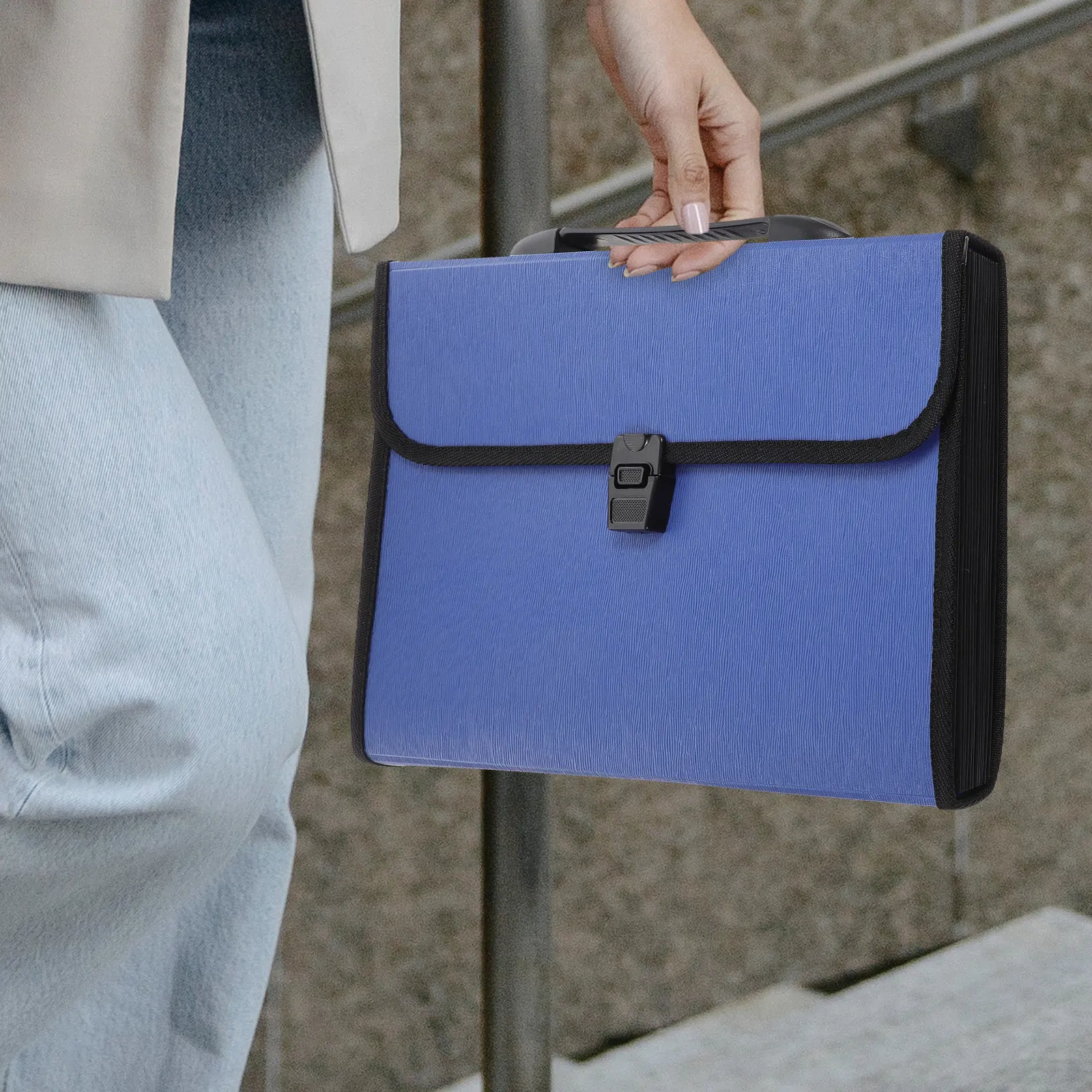 

Expanding File Folder Business Organizer for Documents A4 Paper Magazine 12 Pockets Accordion File Folder PP Resume Subdivision