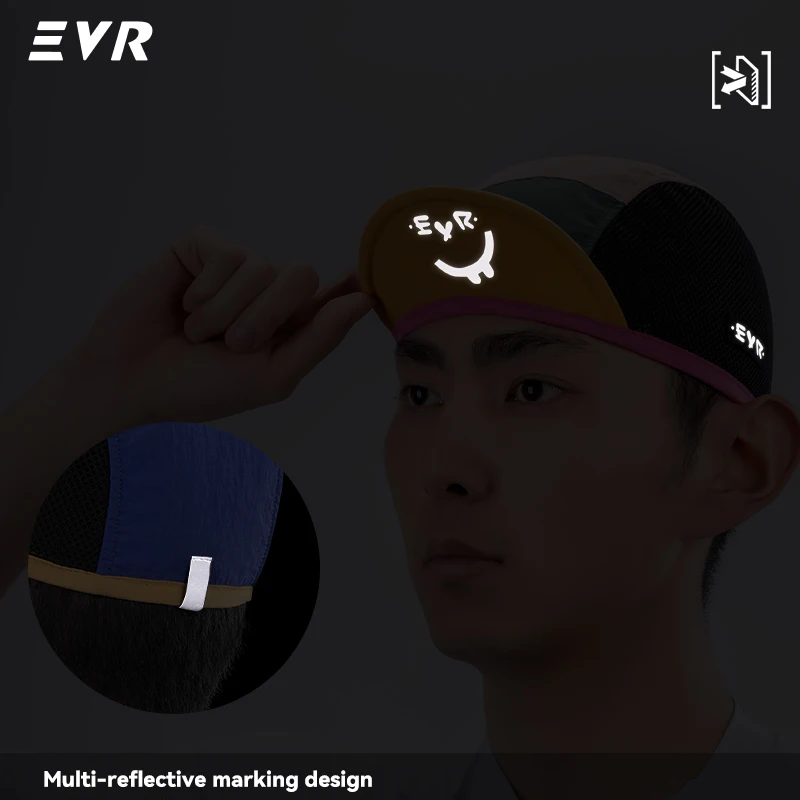 Immagine 7: Cappellino in Tessuto EVR per Ciclismo, Berretto Sportivo Stampato, Cappello da Esterno ad Asciugatura Rapida e Assorbente, Sottocasco per Bicicletta da Strada