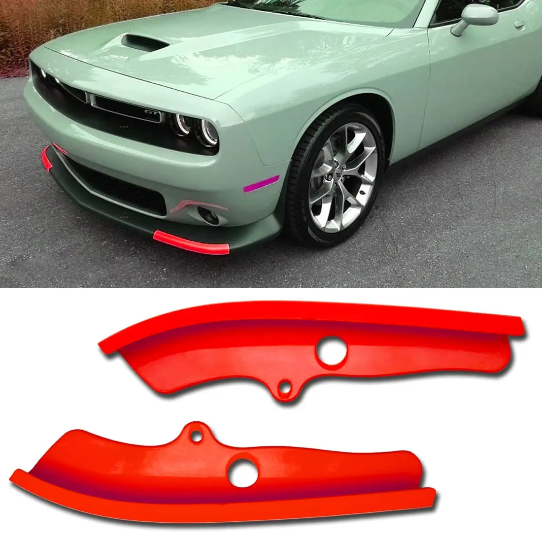 

Car Front Bumper Lip Splitter Cover Guard Protector Exterior Decor Accessories Compatible with Dodge Challenger