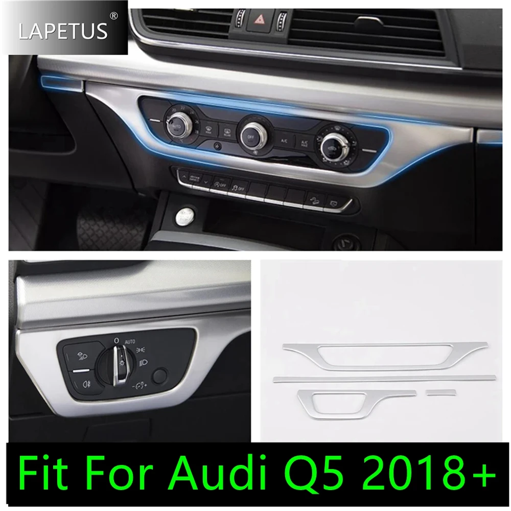 

ABS Silver Style Dashboard Central Control Instrument Decoration Cover Trim Fit For Audi Q5 2018 - 2023 Car Interior Accessories