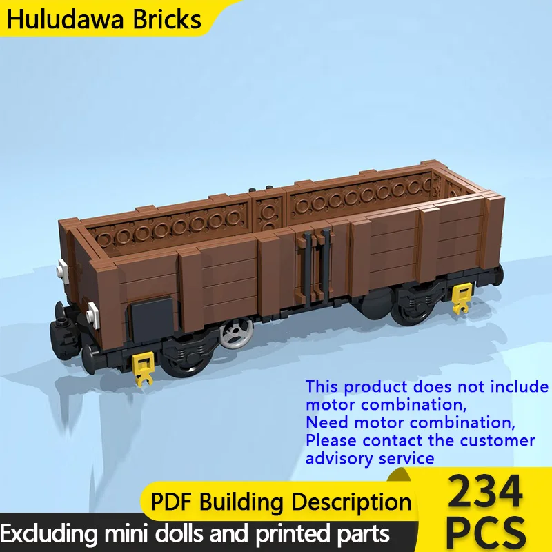 Modelo de coche urbano, ladrillos de construcción MOC, vagón abierto marrón de 4 ruedas, tecnología Modular, regalos de vacaciones para niños, traje de juguetes para montar