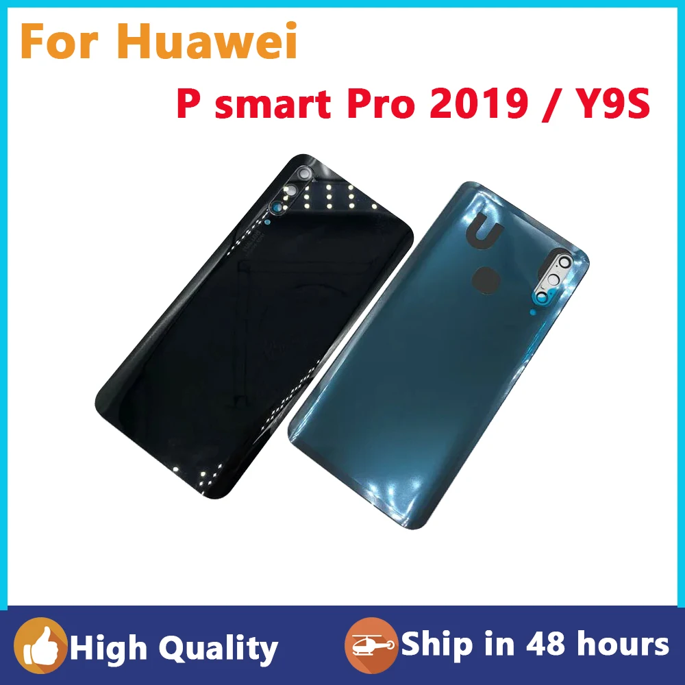 Voor Huawei Y9S Batterij Cover Terug Glazen Paneel Achter Behuizing Deur Case Vervanging Voor Huawei P Smart Pro 2019 STK-L21 LX3 L22