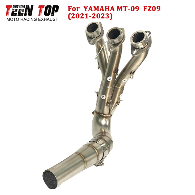 Tubo de Escape de motocicleta para YAMAHA MT09 MT-09 FZ-09 cabezal de Escape 2021 + Escape Moto tubo de conexión frontal silenciador deslizante de 51mm