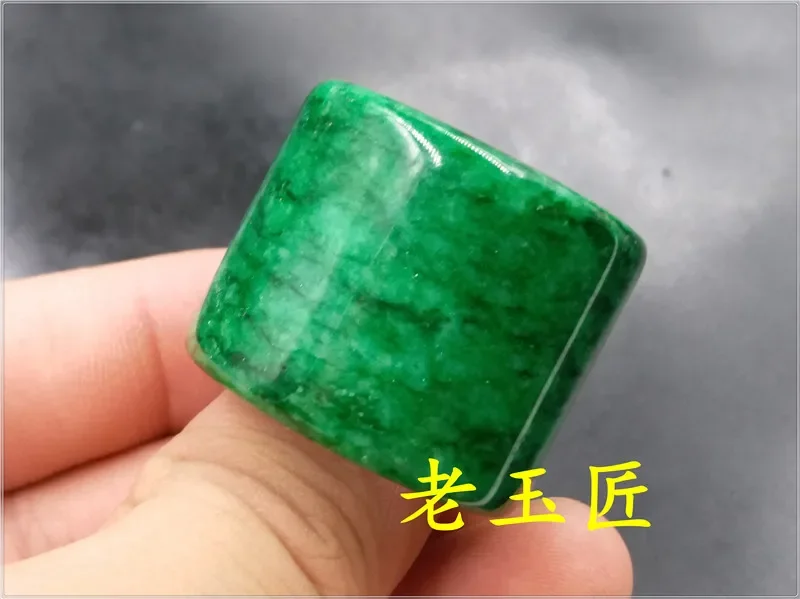 Natural Green Jade 22MM Ring Jadeite Amulet Fashion Chinese Charm Jewelry Hand Carved Crafts Luck Gifts Women Men NEW