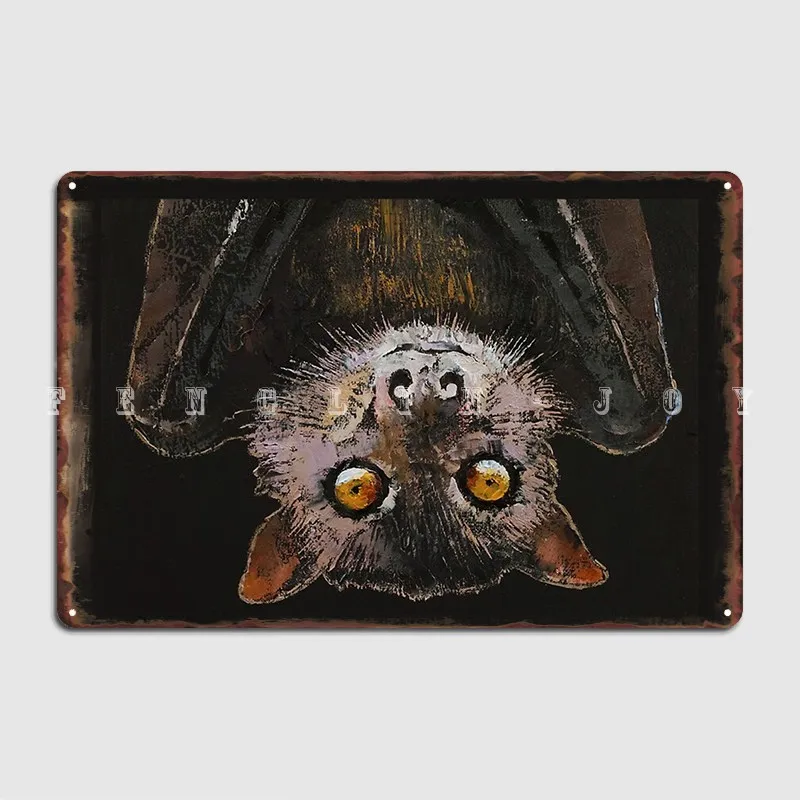 Bat Poster Metal Plaque Vintage Mural Painting Pub Garage Pub Tin Sign Posters