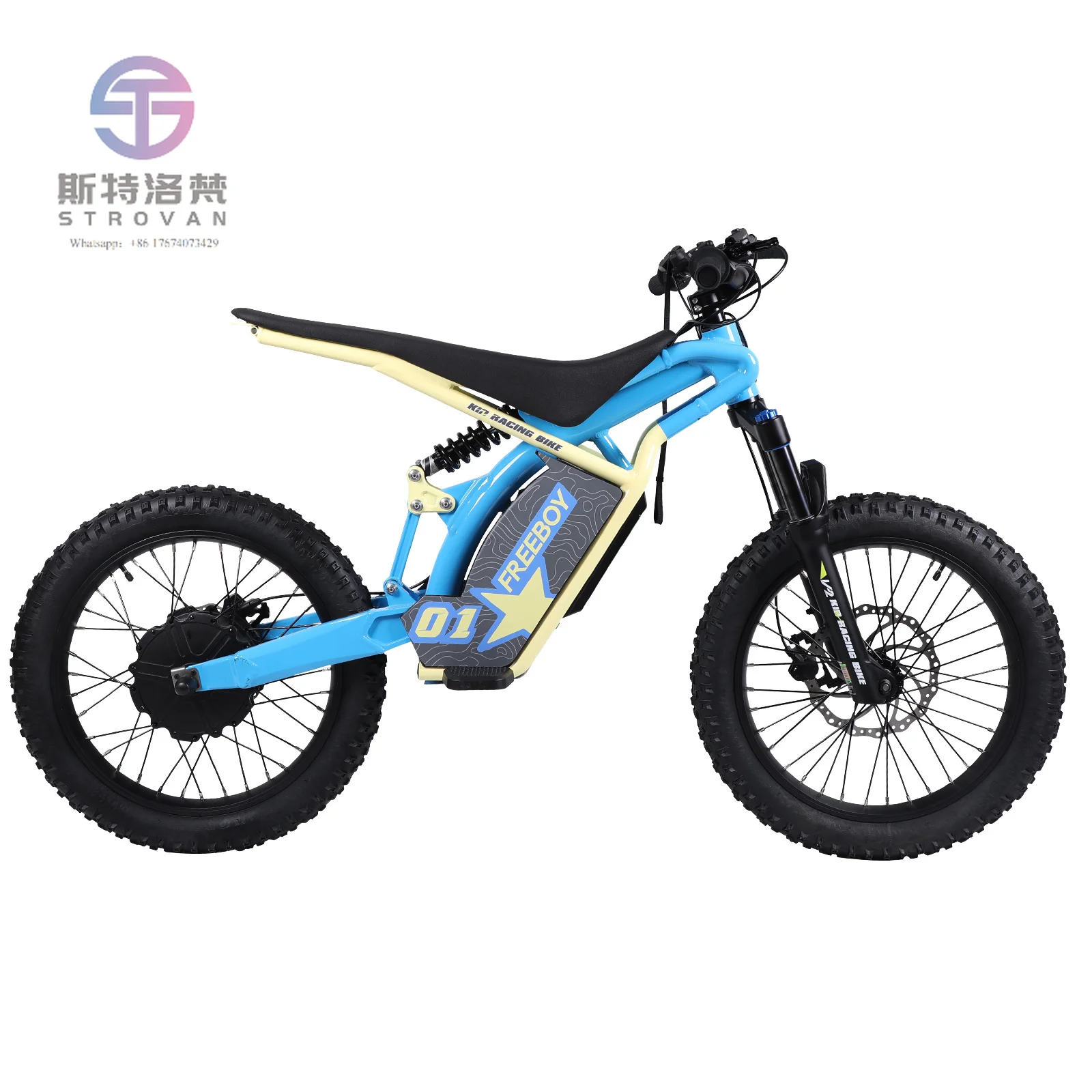 

V2 Aluminum Alloy Full Suspension Falcon Electric Dirt Bike Adult 48V Motocross Mountain Hilly Off Road Electric Racing Bike