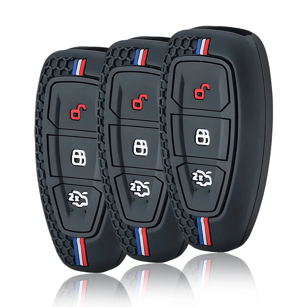 Funda de Silicona para Llave de Coche de 3 Botones para Ford C-Max, Mondeo, Kuga, Fiesta Titanium, Ford Focus 3, 4, ST, MK3, MK4, Accesorios