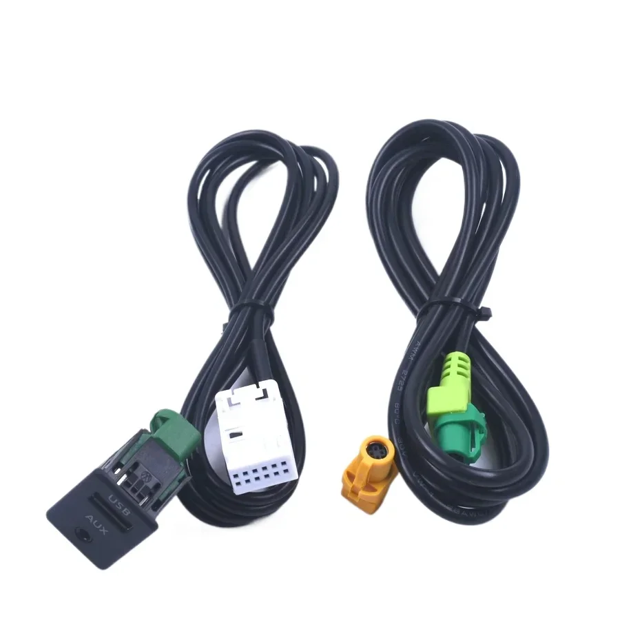 

1X Car USB + AUX Switch Plug & Cable Fits For VW Passat B6 B7 RCD310 RCD510 Golf MK5 MK6 AUX USB switch