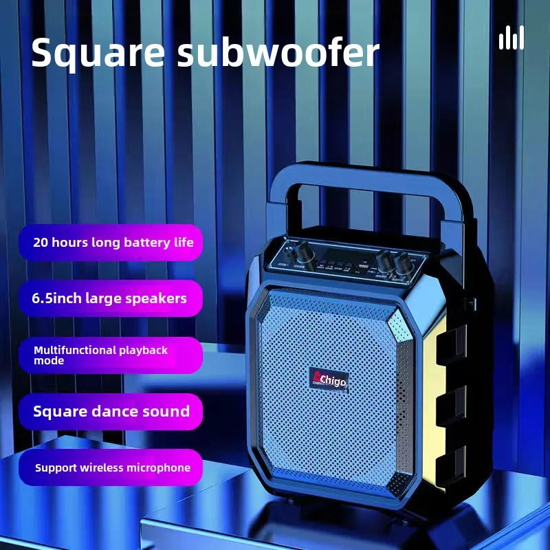 

Outdoor portable Bluetooth speaker home karaoke wireless microphone long battery life support FM/AUX/U disk/TF card/recording