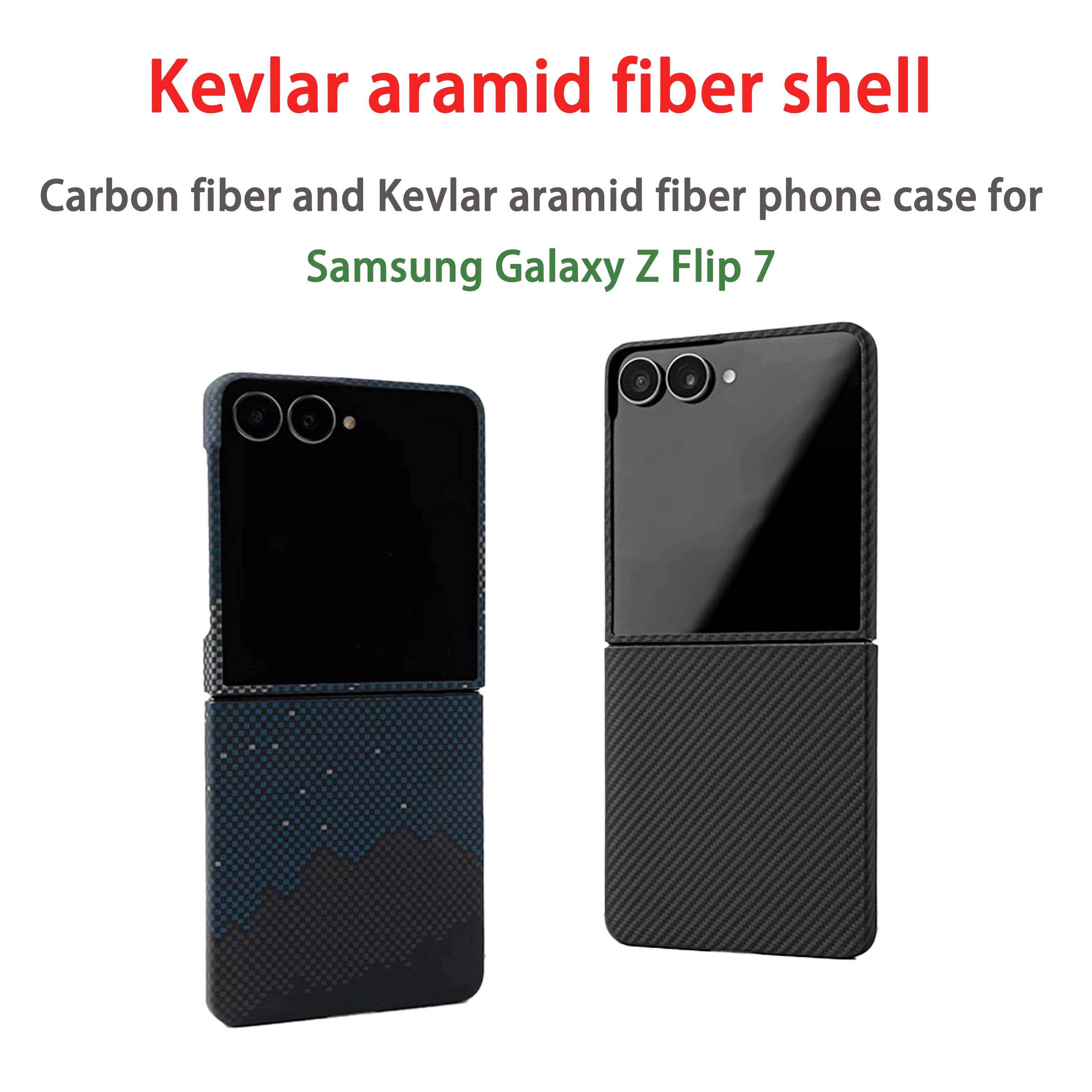 

Чехол для телефона Samsung Galaxy Z Flip 7, жесткий корпус из кевларового арамидного волокна, ультратонкий легкий магнитный складной защитный чехол