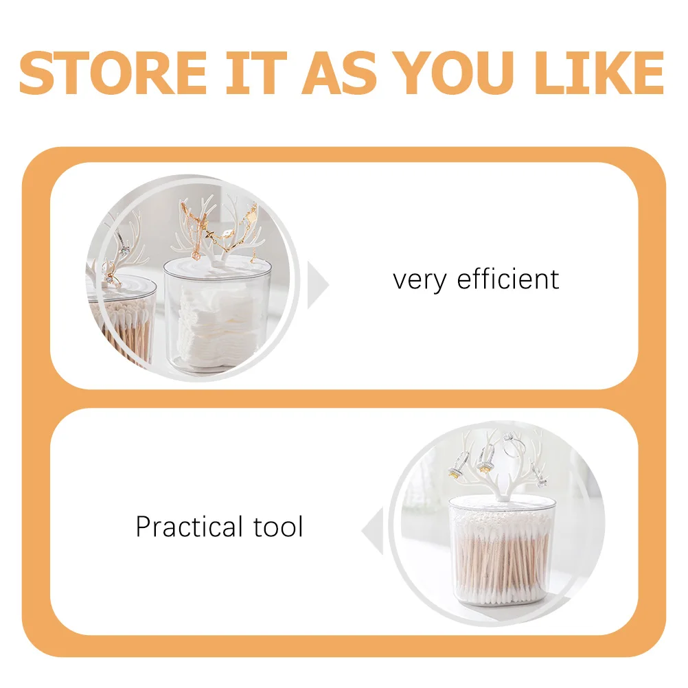 

Cotton Ball Holder Apothecary Jars Storage Box for Bracelets Necklaces Rings Makeup Brushes Lipsticks Bathroom Accessories