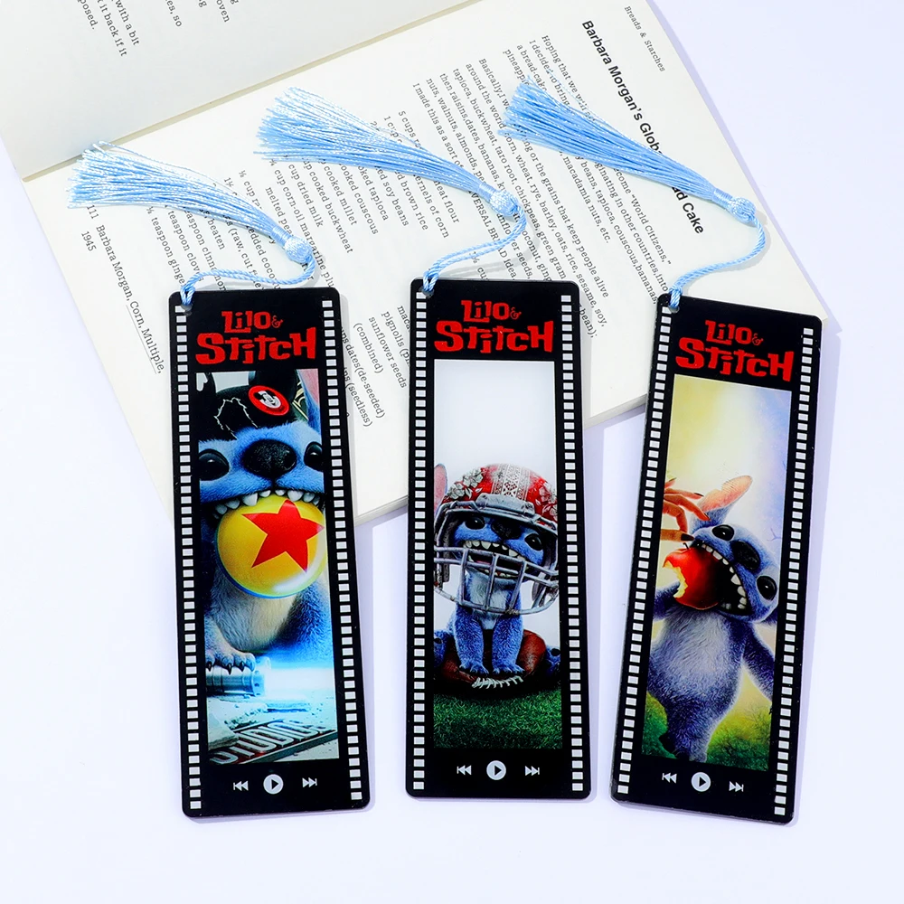 

Cute Stitch Acrylic Bookmarks Disney Series Bookmark for Cartoon Fans Book Lovers Collect Stationery Book Accessories School Sup