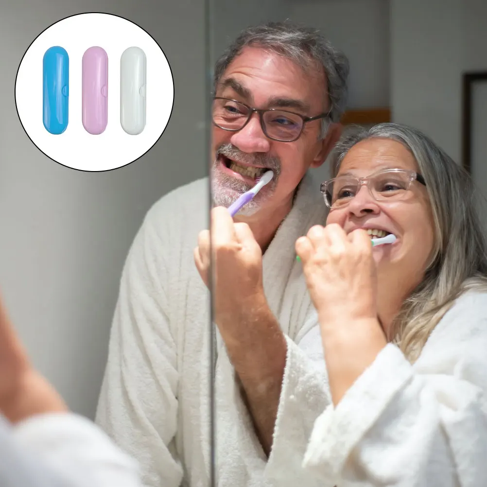 

3Pcs Portable Toothbrush Storage Box Electric Toothbrush Holder Secure Groove Buckle Lightweight Travel Outdoor Home Use