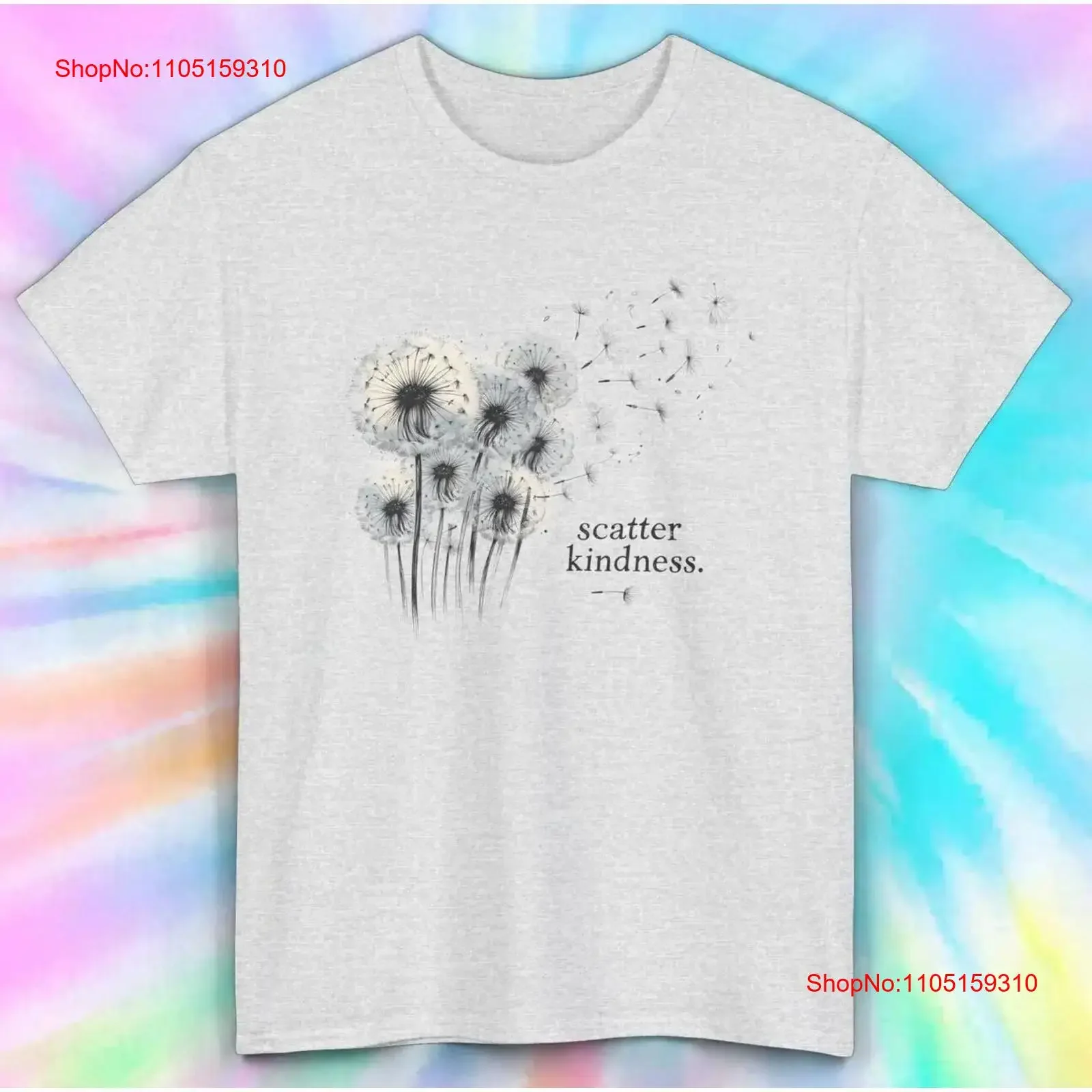 Inspirational T Shirt Scatter Kindness Dandelion Flower S 5XL vintage Washed Stylish Top For Everyday Wear fashion homme