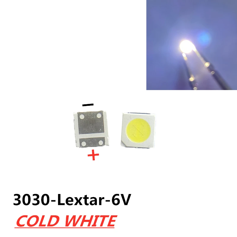 1000PCS LEXTAR LED PCT Backlight High Power LED 1.8W 3030 6V Cool white 150-187LM PT30W45 V1 TV Application 3030 PCT 6V LEXTAR