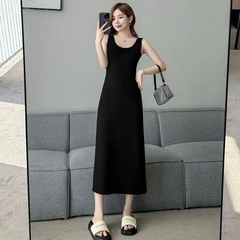 

Новинка 2025 года, длинная юбка без рукавов, высококачественная жилетка на подтяжках, тонкий и облегающий комбинезон на талии, высокие дети