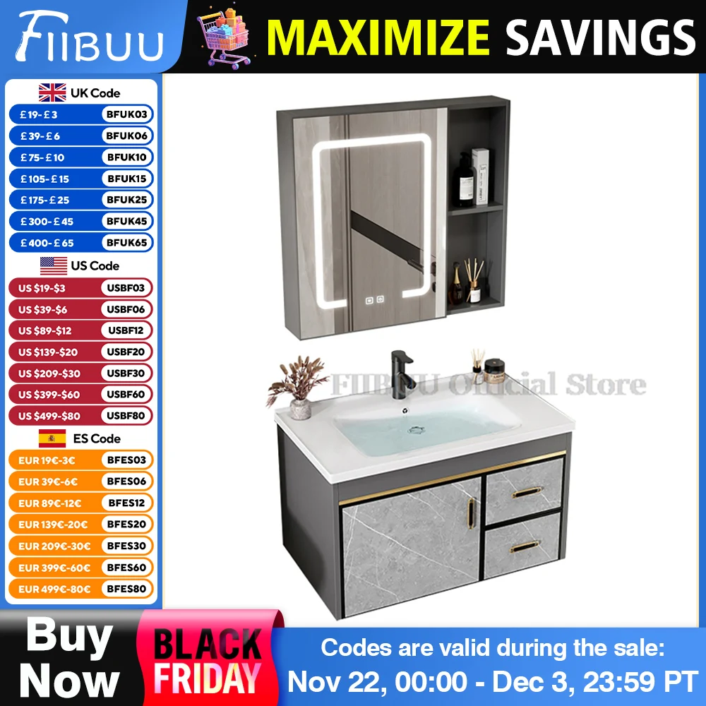 Wall Mounted Bathroom Cabinet With Square Mirror Bathroom Vanity With Ceramic Sink Wall Mounted Integrated Toilet Furniture Set