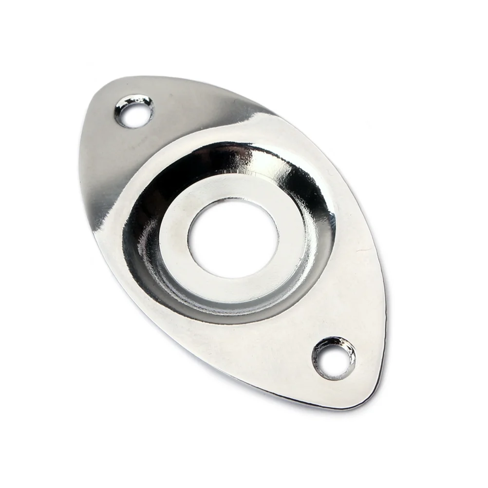 

Pickup Jack Socket Plate Oval Nickle Plated Iron Copper Metal Guitar Jack Plate Mounting Screws for Electric Guitar Bass Repair