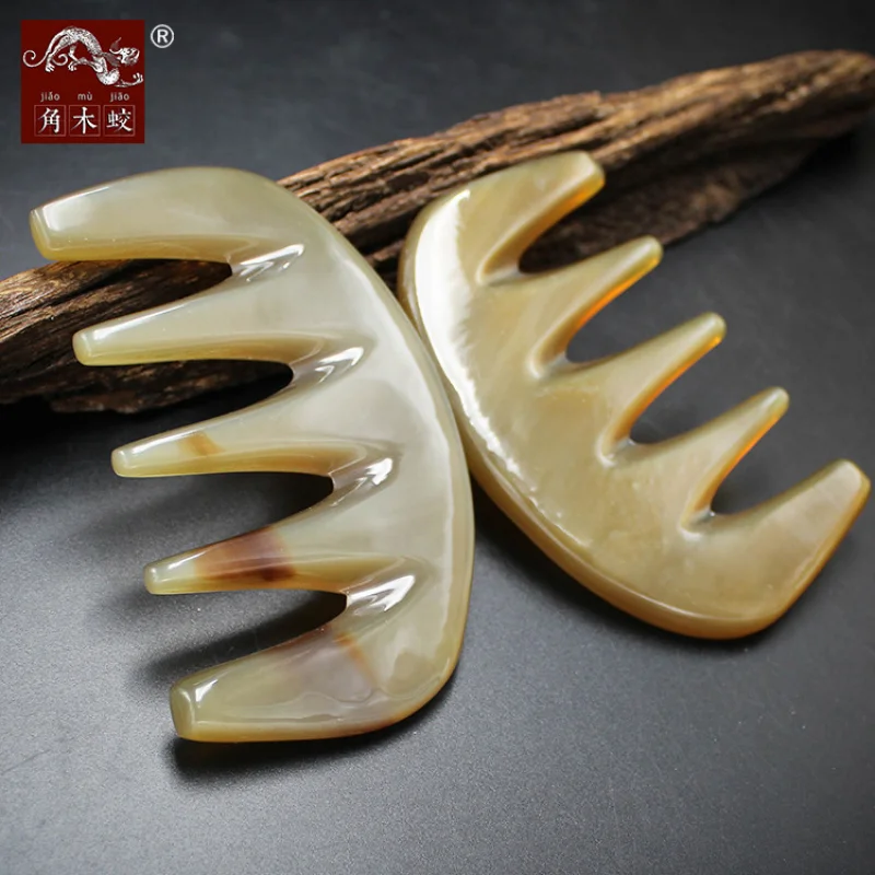 

Horned Yak Horn Five-Tooth Comb for Massage and Beauty