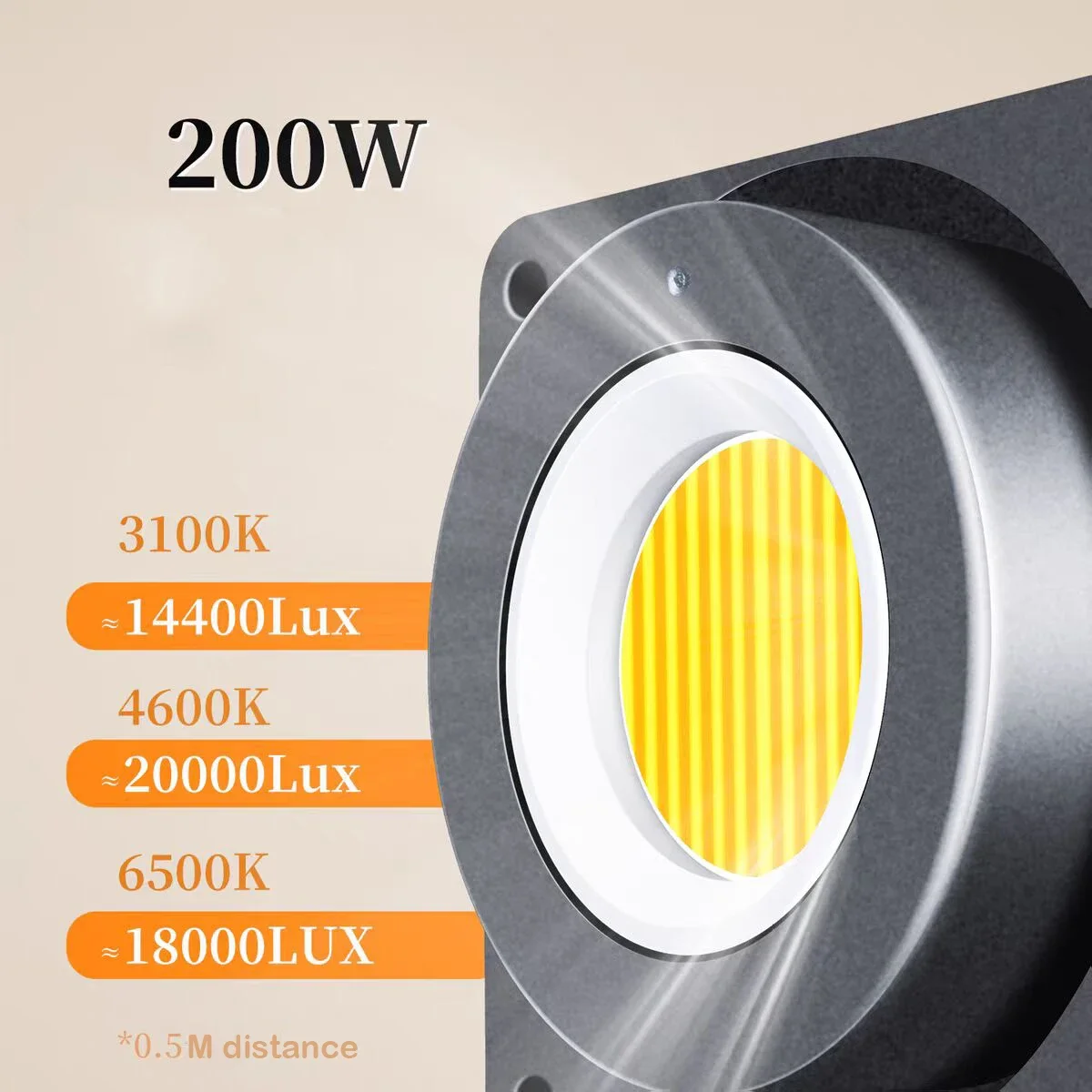 200 واط التصوير ضوء عدة صندوق إضاءة LED COB لايف الفيديو الضوئي الشمس ملء ضوء سطوع عالية CRI 95 + 2700-6500 كيلو 220 فولت عكس الضوء #2