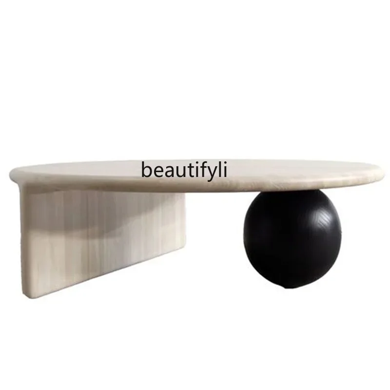 

ss25 Quiet wind, art coffee table Nordic round coffee table Italian minimalist round coffee table B & B