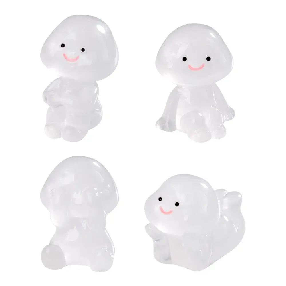 Cartoon Luminous Small People Figurines Glow in Dark Cute People Figurines Miniatures DIY Resin Crafts Little Man Statue