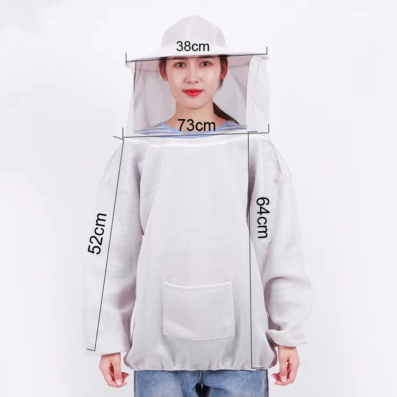 Honey Beekeeping Protective Clothing Foldable Beekeeping Split Suit Jacket Veil Suit Double Zipper Bee-proof with Hat Beekeepers