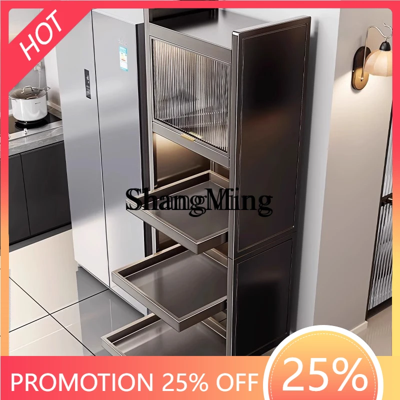 

ZYY pull-out microwave oven storage cabinet floor to ceiling multi-layer locker multi-functional cupboard