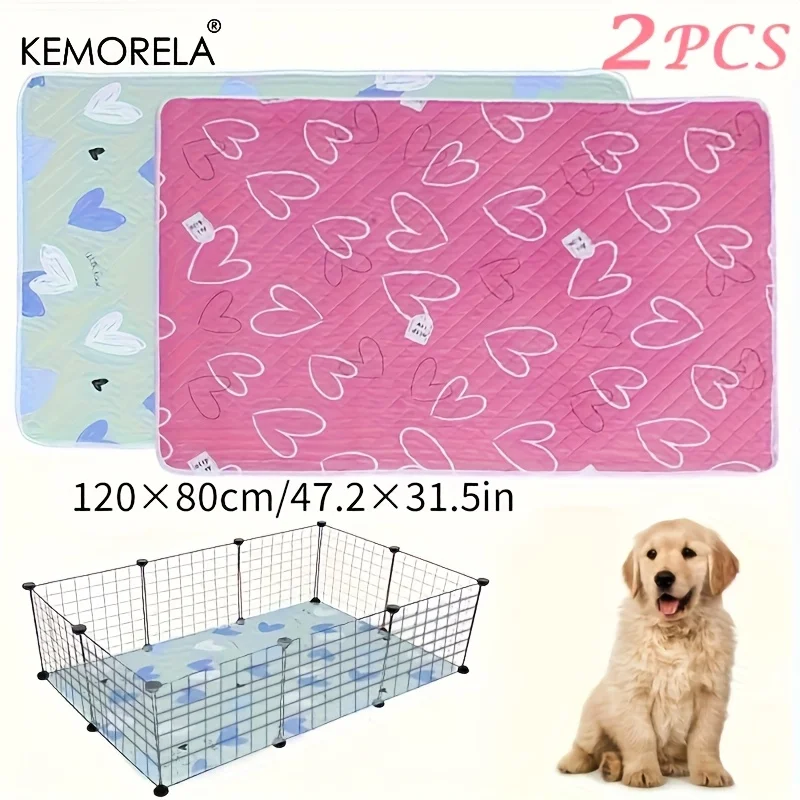 2 waschbare Hunde-Urin-Pads, wiederverwendbare Hunde-Trainingsunterlage – ultra-saugfähige, rutschfeste Haustier-Pipi-Matte für Hunde, Katzen und kleine Tiere – Detail 3