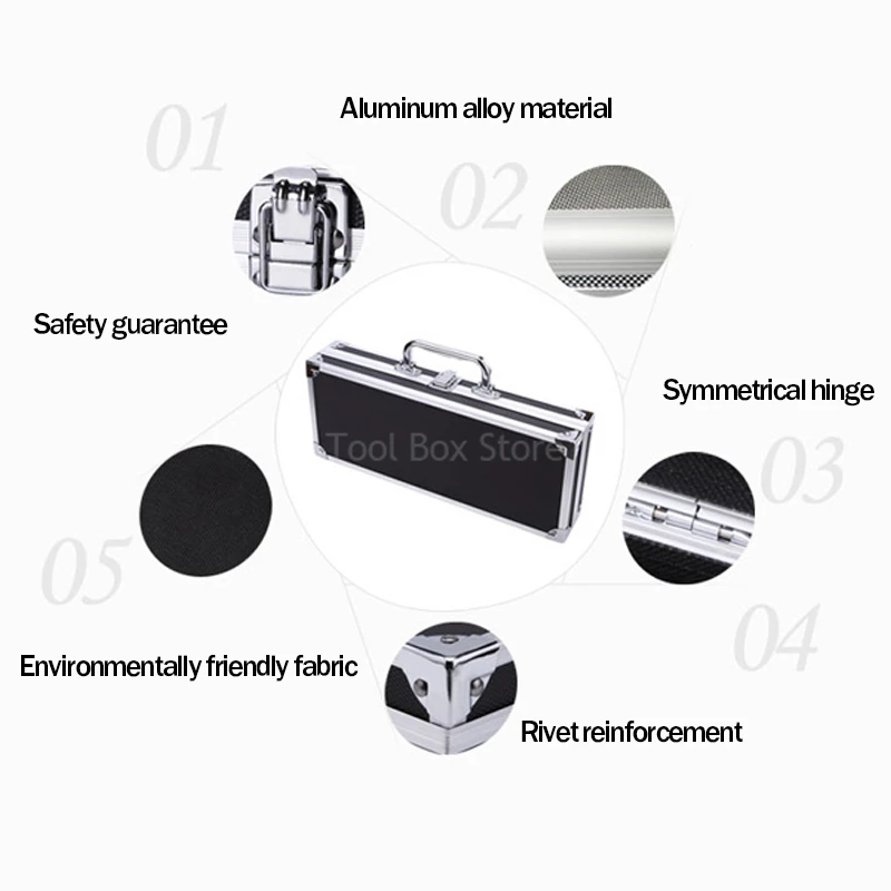 Aluminum Tool Case Portable Tool Box Organizer Safety Equipment Instrument Case Suitcase Outdoor Aluminum Hard Case Toolbox