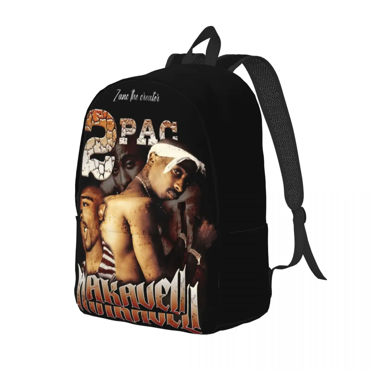 Cool Canvas Rap Backpack para homens e mulheres, Tupac, Crazy 90s, escola, mochila de trabalho, laptop, computador, presente, 2PAC