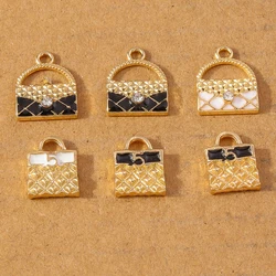 10pcs Luxury Brand Design Crystal Handbag Charms Pendants for Necklace Earrings Handmade DIY Bracelet Jewelry Making Accessories