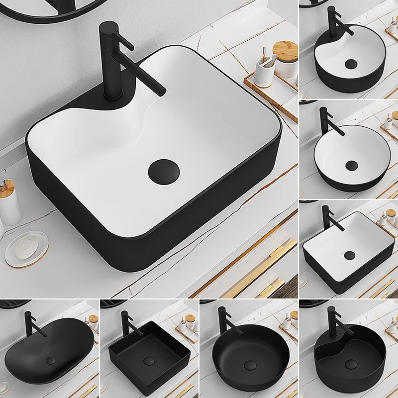 Cx counter basin hand washing Nordic household ceramic bathroom art black small size washbasin