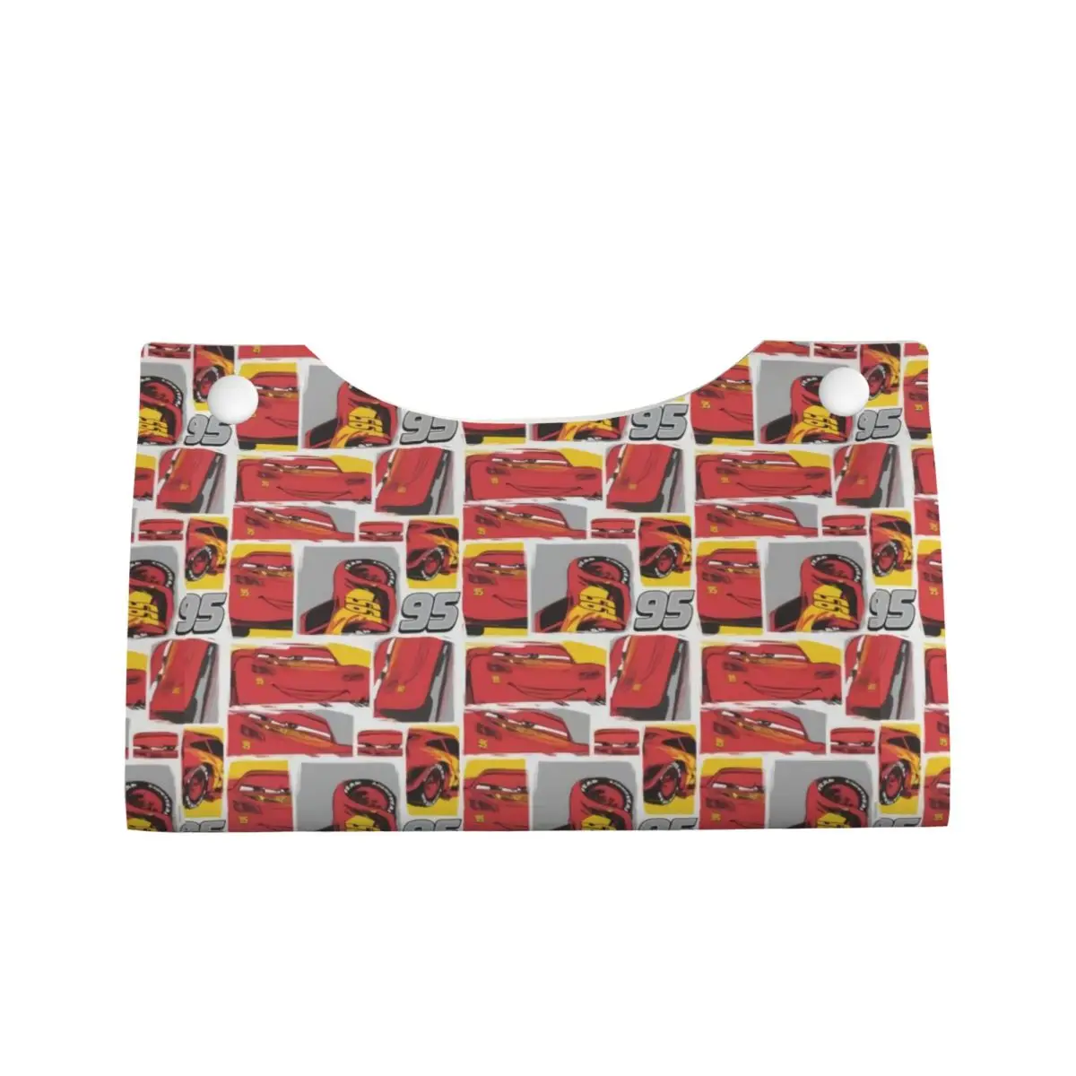 Custom Lightning McQueen Go 95 Facial Tissue Box Cover Rectangular PU Leather Tissue Box Holder for Car Home