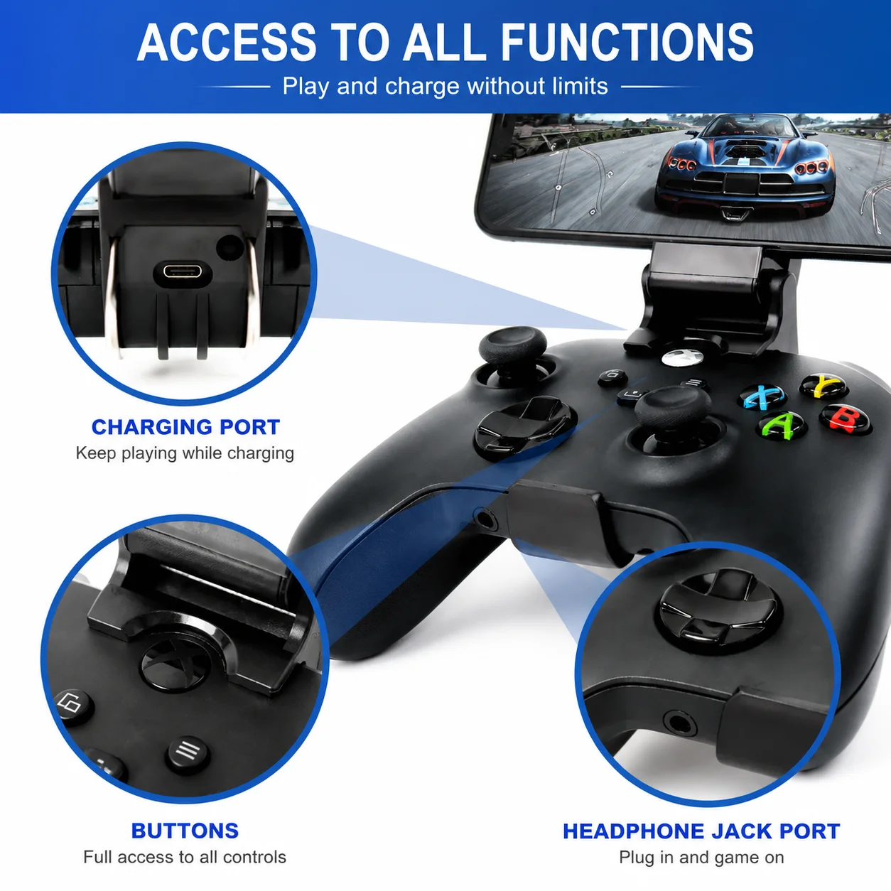Mobile Phone Clip Mount Holder For Xbox Series S X Controller Adjustable Gamepad Handle Bracket Gaming Cell Phone Stand view 3