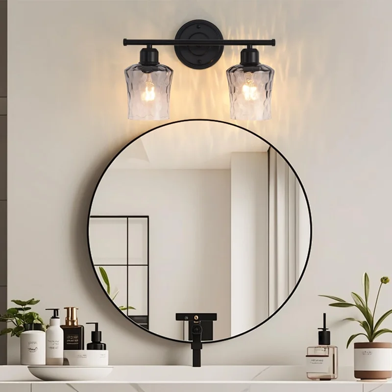 E27 Wall Light Glass Shade Wall Lamp Modern Three heads Bedroom Living Room Indoor Vintage Mirror Bathroom Lamps Gradient Glass