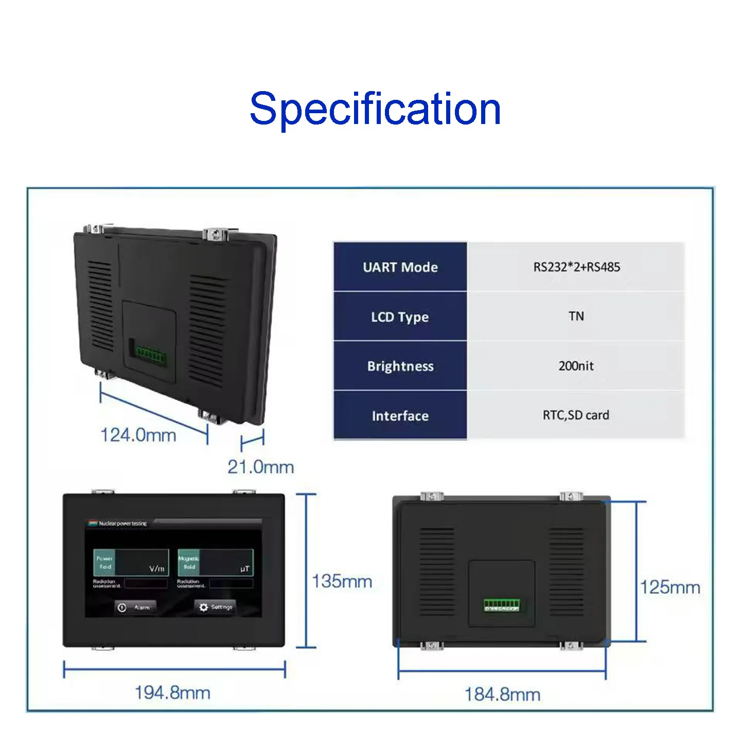 DMG80480C070_15WTR 7인치 HMI 지능형 디스플레이 TN 800x480 LCD 모듈 스크린 저항성 터치 패널 케이스 포함