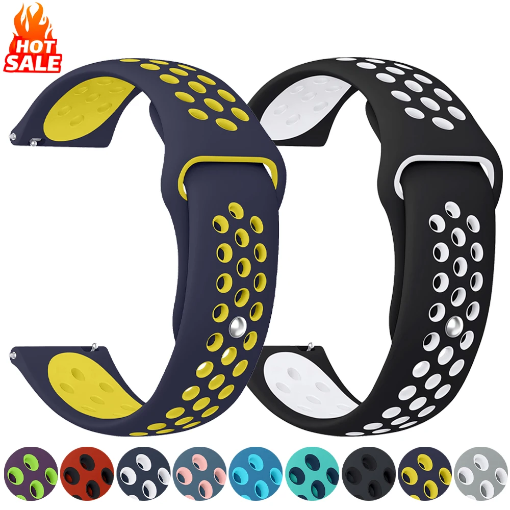 20mm 22mm Silicone band For Amazfit bip 6 5/GTS 3/2/2e/GTS2 Mini/GTR 3 Pro/42mm/47mm/2/2e/stratos 2/3 pro Sport Correa Bracelet