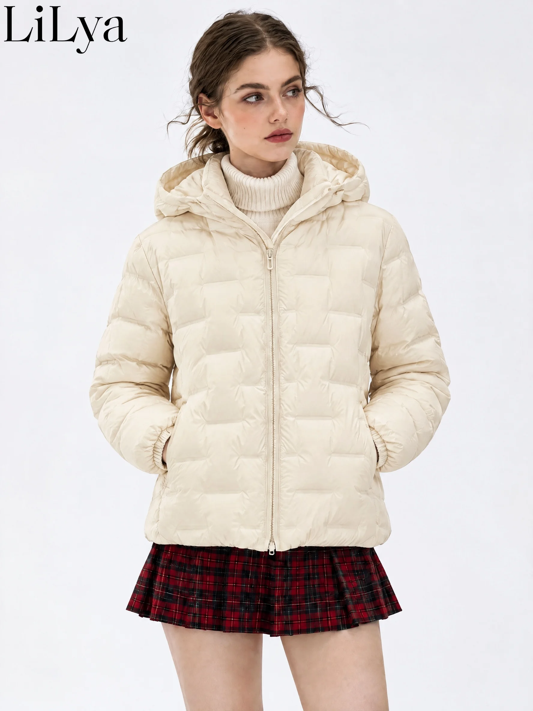 Autumn French Outdoor Mountaineering Parkas Women Minimalist Loose Lightweight Coat Casual Sports Cycling Windproof Down Coat