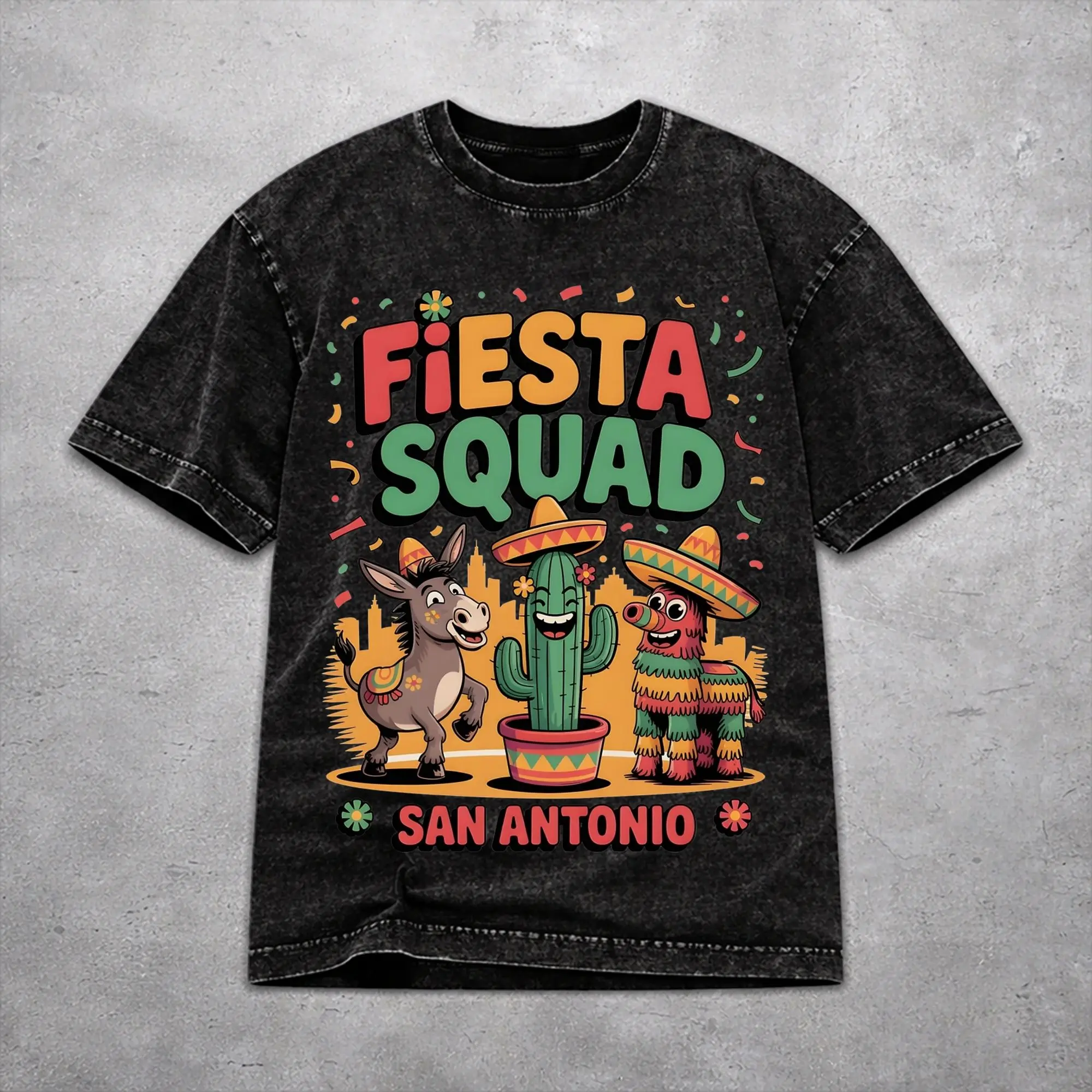 Men Women Wased T-shirts Fiesta Squad Cinco De Mayo Printed Shirt Outfit Oversize  Tees