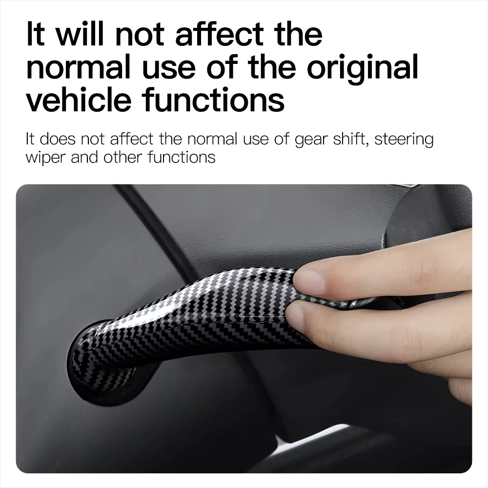 1 Pair Carbon Fiber Steering Wheel Whift Protection Cover For Tesla Model 3 Y ABS Car Column Shift Knob Cover Decor For Tesla