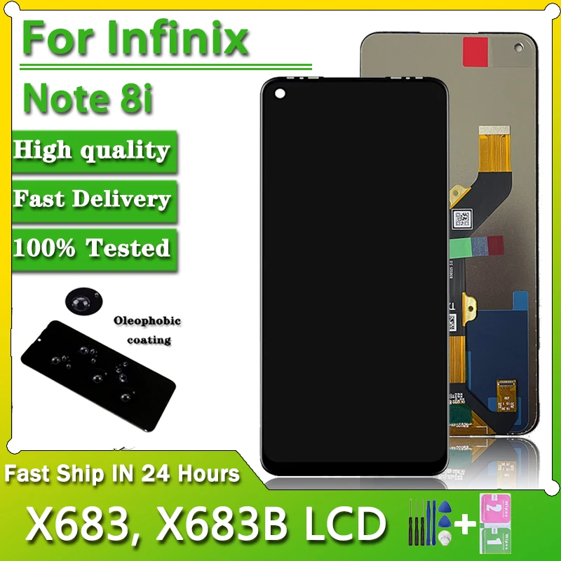 

Новый ЖК-дисплей 6,78 дюйма для Infinix Note 8i LCD X683, дисплей кодирующий преобразователь сенсорного экрана в сборе Note8i X683B, запчасти для ремонта ЖК-дисплея