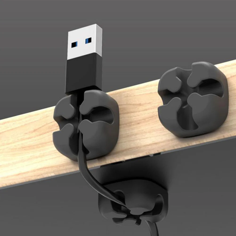 10 stuks siliconen kabelorganizer clips sterk klevende desktop snoerhouder kabelbeheer draadhouder voor het opladen van USB-audio
