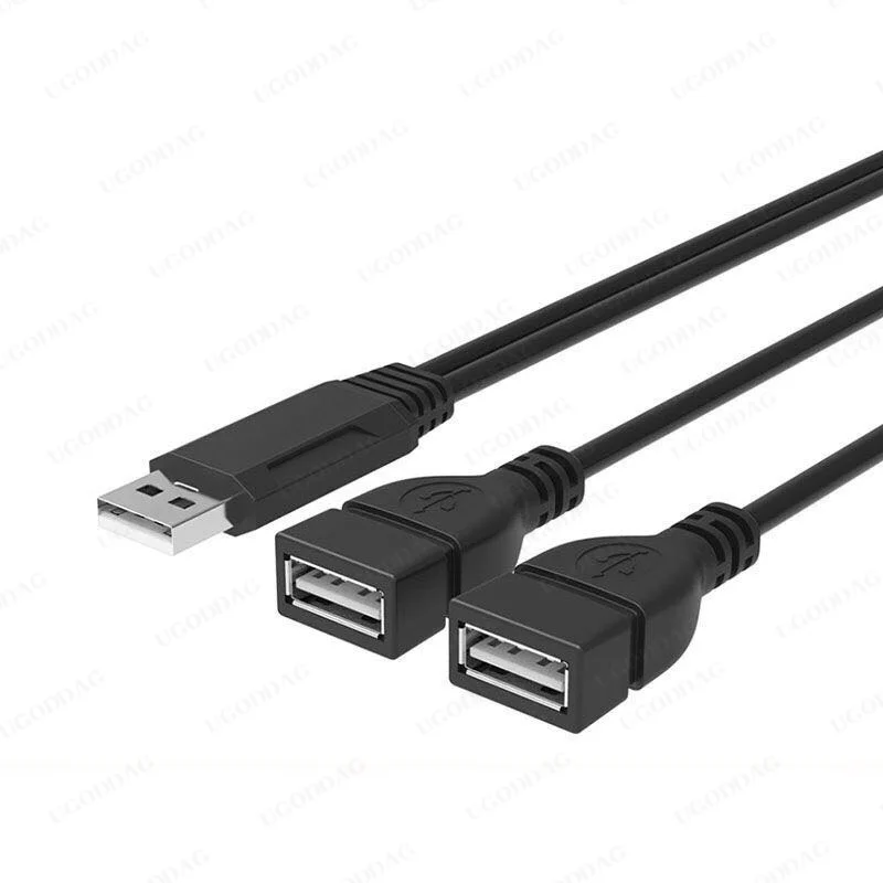 2.0 USB One Female, Two Male Data Charging Cable One-to-Two Charging Cable 1 Minute 2USB Data Cable 15CM 30CM